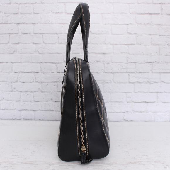 Chanel Wild Stitch Black Lambskin Leather Handbag Satchel Purse A5529 - Picture 10 of 11